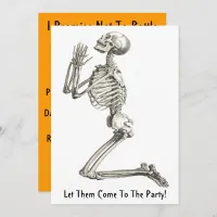 Skeleton Praying Halloween Invitation