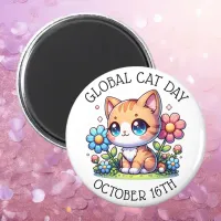 Global Cat Day October 16th Magnet