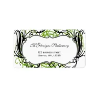 green black and white Chic Business address labels