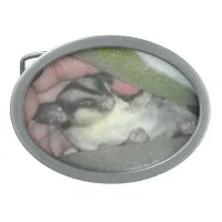 Sugar Glider Sleeping in Blanket Oval Belt Buckle