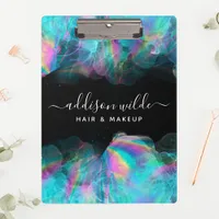 Holographic Alcohol Ink Business Clipboard