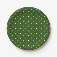 Simple & Classy White Spots on Green Paper Plates