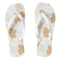 Honey Beecomb Abstract print flip flops