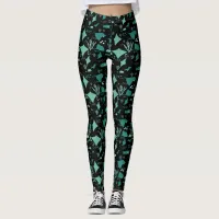 Blue Black Stingray Manta Ray Ocean Themed Leggings