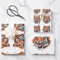 Tiger Portrait Wrapping Paper Sheets