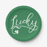 Lucky Shamrock St Patricks Day Paper Plates