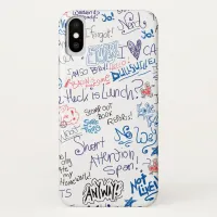 Funny School Doodles and Sayings iPhone X Case