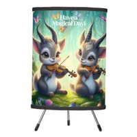 Cute Saolas Playing Violas in a Magical Forest Tripod Lamp