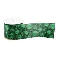 Glittering Shamrocks and Swirls ID289 Satin Ribbon