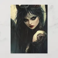 Sexy Dark Angel AI Art Postcard