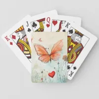 Butterfly & Red Heart Poker Cards