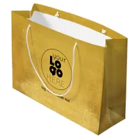 Large Custom Logo Worn Gold Faux Foil Shopping Bag