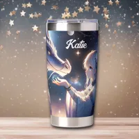 Anime Girl and her Dragon Personalized Insulated Tumbler