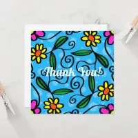 Abstract Floral Thank You Card