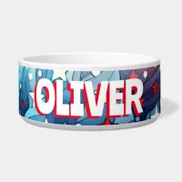 Patriotic Red, White and Blue Personalized Bowl