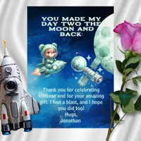 Two the Moon and Back Thank You Card