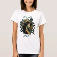 Crypto Girl Green and Gold T-Shirt