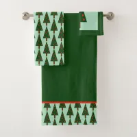 Simple Christmas Pine Forest Bathroom Towel Set