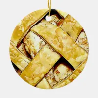 Yummy Apple Pie Food Christmas Ceramic Ornament