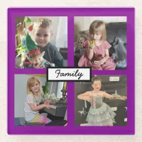 Family Photos Personalized   Glass Coaster