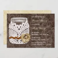 rustic country mason jar Bridal Shower Invitation