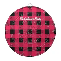 Red Buffalo Plaid Rustic Check Patterned Custom Dart Board