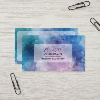 Abstract Watercolor Purple Fashion Trendy Modern Business Card