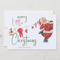 Merry Little Christmas Boy Girl Winter Baby Shower Invitation