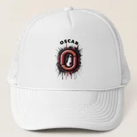 Customizable Urban Spray Paint Monogram "O" Trucker Hat