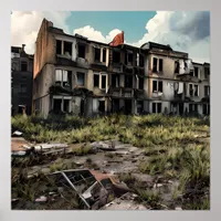 Post Apocalyptic Destruction | Abandoned Buildings Poster