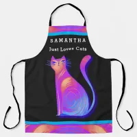 Your Name Just Love Cats Cute Cat Quote Apron