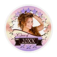 Class of 20XX Stars Pink 2XCO Edible Frosting Rounds