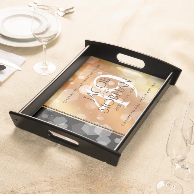 Elegant 49th Copper Wedding Anniversary Serving Tray