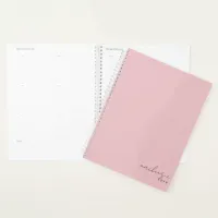 Blush Pink Elegant Simple Minimalist Personalized Planner