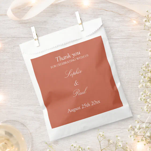 Elegant Terracotta Wedding Thank You Favor Bags