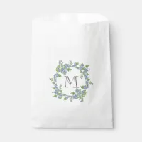 Floral Wreath Monogram Favor Bag