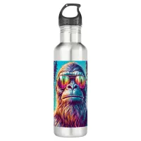 Cool Bigfoot in Hip Sunglasses Stainless Steel Water Bottle