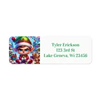 Funny Grumpy Elf Christmas Label