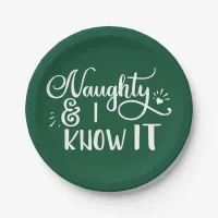 naughty and I know it Funny Christmas Paper Plates