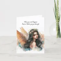 Angel Get Well, Grief, Condolence, Cancer, Death Thank You Card