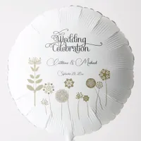 Elegant Timeless Soft Gold Floral Minimalism Balloon