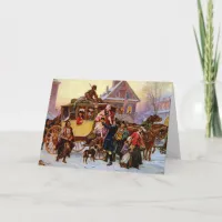 The Christmas Coach, Classic art Christmas Card