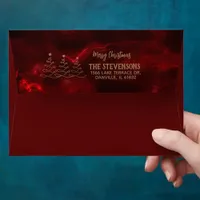 Christmas Tree Red Burgundy Envelope