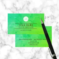 Green Modern Abstract Logo Profession Business Calling Card