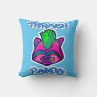 Thrash Panda Epic Punk Racoon Toon Art Throw Pillow