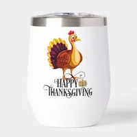 Cute Thanksgiving Turkey Thermal Wine Tumbler