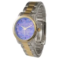 Camouflage Pastel Blue Abstract Pattern Women's Watch