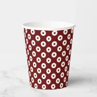 Fun Dark Red with Red and White Polka-Dots Paper Cups