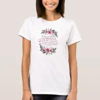 Girly Isaiah 40 Bible Verse with Pink Flowers T-Shirt