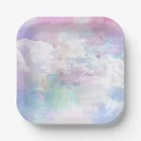 Dreamy Clouds and Stars Wedding Paper Plates